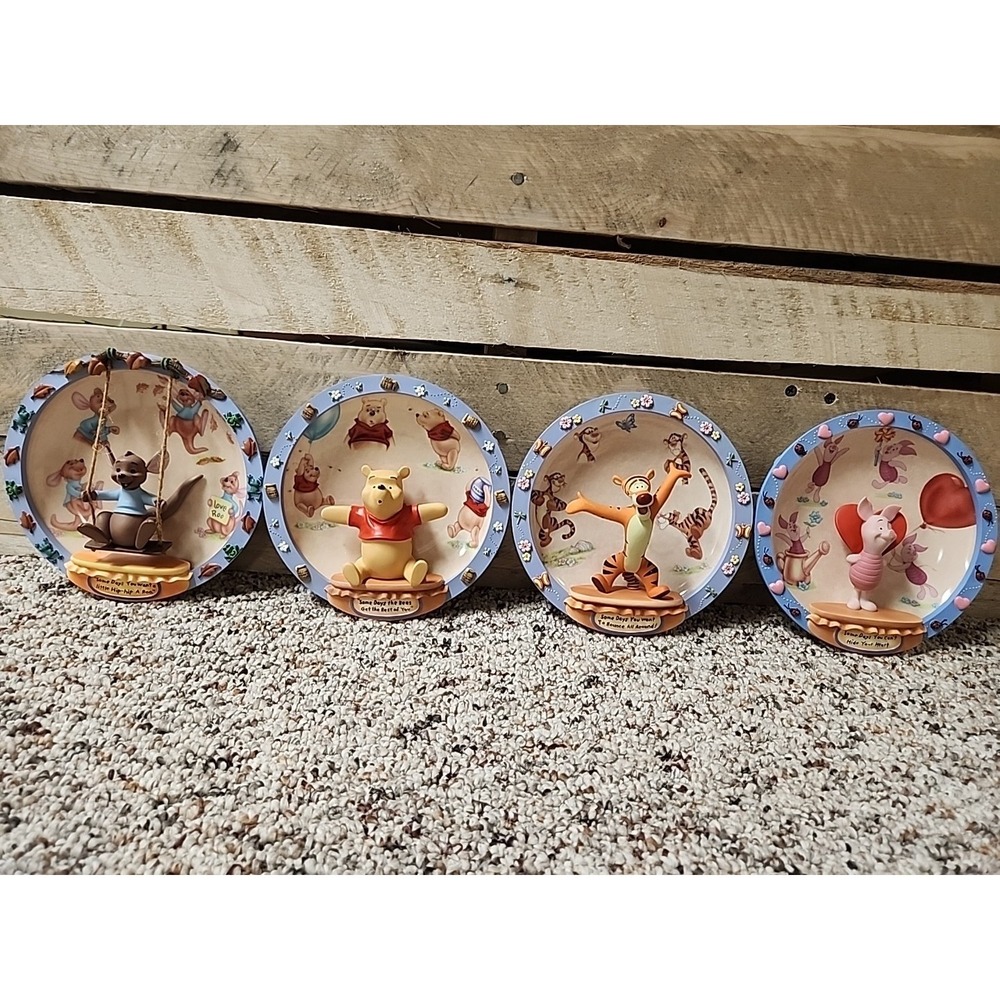 Lot Of 4 Pooh Bear & Friends Bradford‎ Exchange Plates
